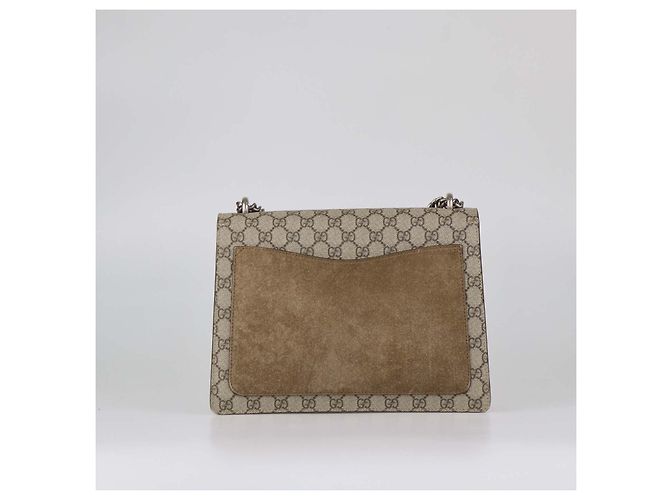 Borsa a tracolla Dionysus media Gucci in tela GG Supreme beige e camoscio - vista 3