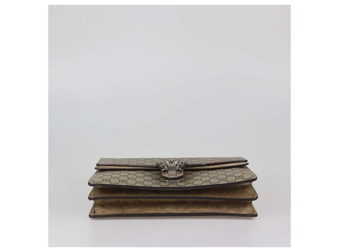 Borsa a tracolla Dionysus media Gucci in tela GG Supreme beige e camoscio - vista 4