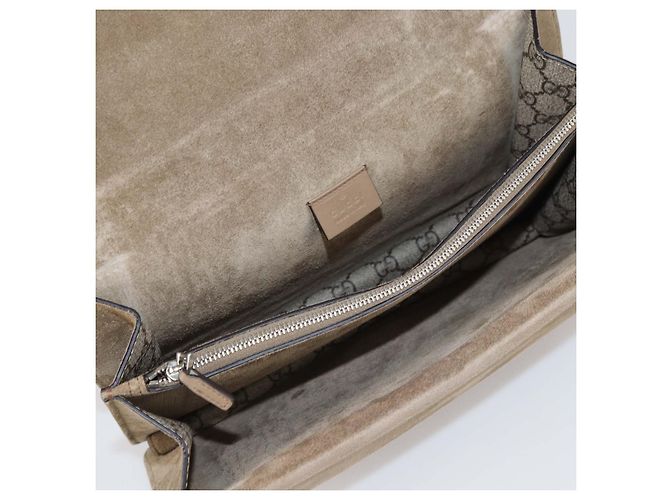 Borsa a tracolla Dionysus media Gucci in tela GG Supreme beige e camoscio - vista 6