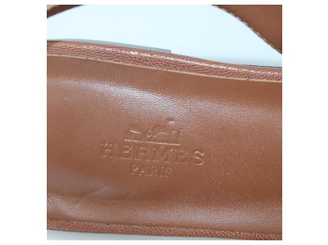 Hermès Décolleté slingback Innocente in pelle marrone scuro Hermes - vista 6