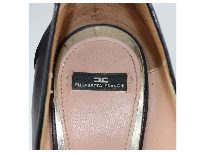 Décolleté platform in pelle nera Elisabetta Franchi Nero - vista 6