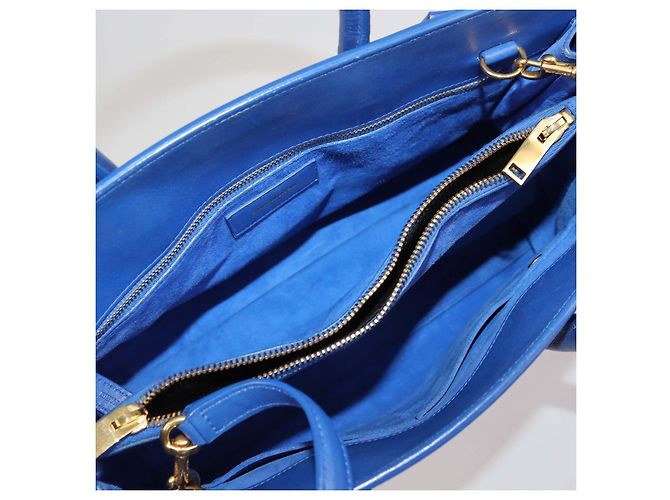 Saint Laurent Sac De Jour Tote Small in pelle blu - vista 6