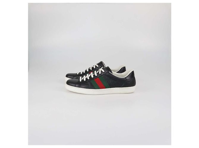 Sneakers basse classiche Ace in pelle Guccissima nera Gucci Nero - vista 4