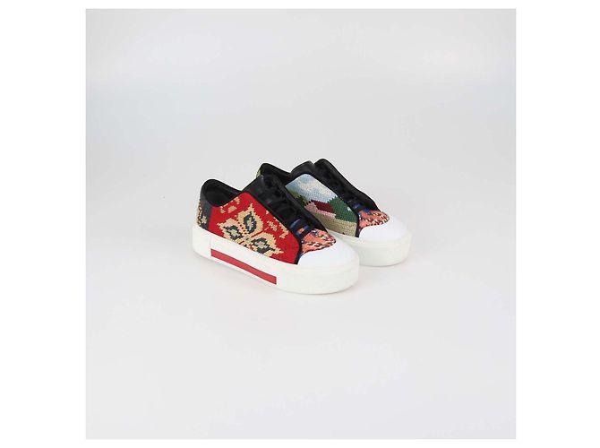 Sneakers basse Alexander McQueen in tessuto tapestry multicolore - vista 2