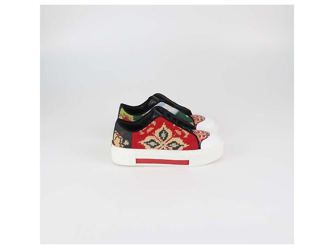 Sneakers basse Alexander McQueen in tessuto tapestry multicolore - vista 3