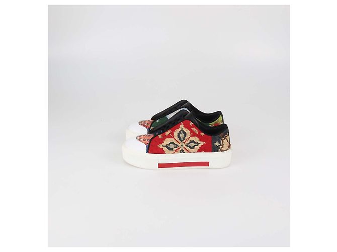 Sneakers basse Alexander McQueen in tessuto tapestry multicolore - vista 4