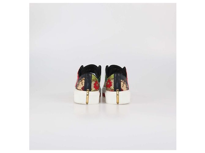 Sneakers basse Alexander McQueen in tessuto tapestry multicolore - vista 5