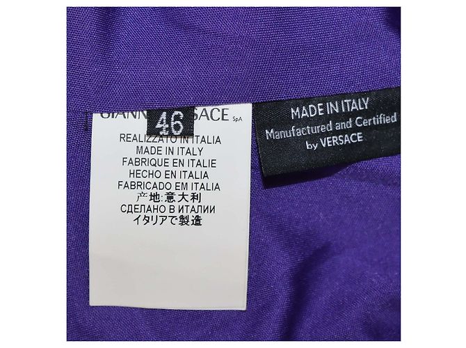 Top Versace multicolore in misto maglia con stampa floreale, scollo a V e maniche lunghe - vista 5