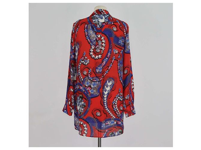 Camicia a maniche lunghe in seta stampata multicolore Mary Katrantzou - vista 3