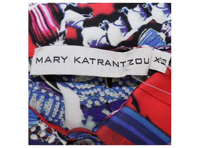 Camicia a maniche lunghe in seta stampata multicolore Mary Katrantzou - vista 5