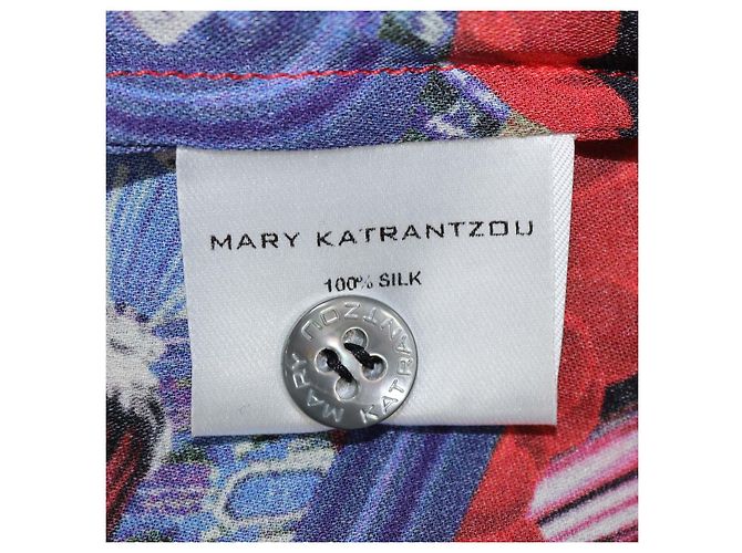 Camicia a maniche lunghe in seta stampata multicolore Mary Katrantzou - vista 6