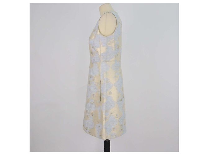Paule Ka Mini-Kleid aus Jacquard in Creme/Grau - Ansicht 2
