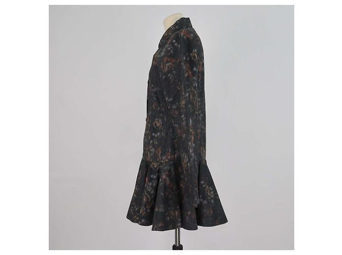 Abito camicia Phantom Ganni in cotone nero floreale - vista 2