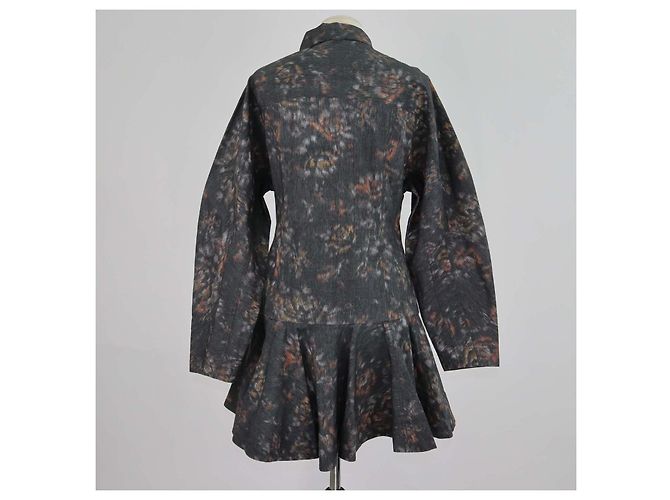 Abito camicia Phantom Ganni in cotone nero floreale - vista 3