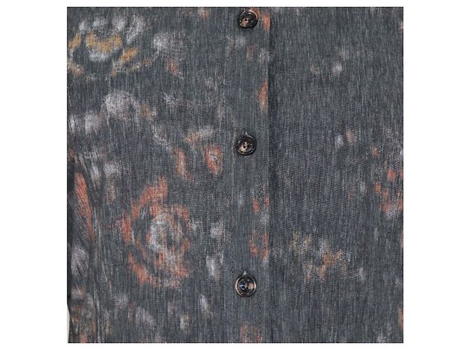 Abito camicia Phantom Ganni in cotone nero floreale - vista 4