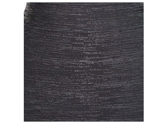 Minifalda Herve Leger Black/Grey Rayon Stretch Negro Dorado - vista 4