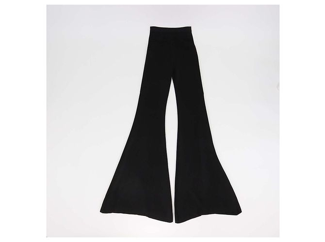 Balmain Black Viscose Button Detailed Flared Trousers - view 2