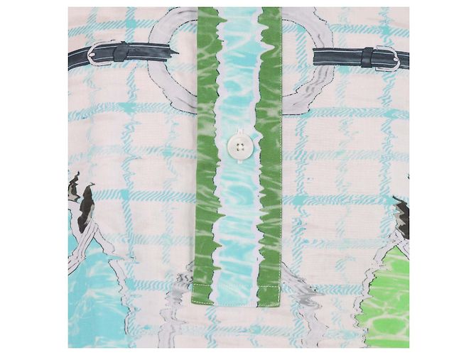 Hermès T-shirt Polo in cotone multicolore Hermes - vista 4
