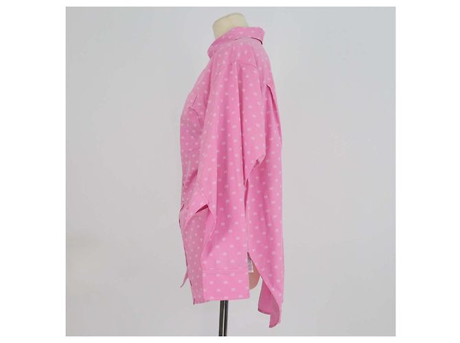 Camisa Balenciaga Swing Twisted Poplin BB Allover de algodón rosa - vista 2