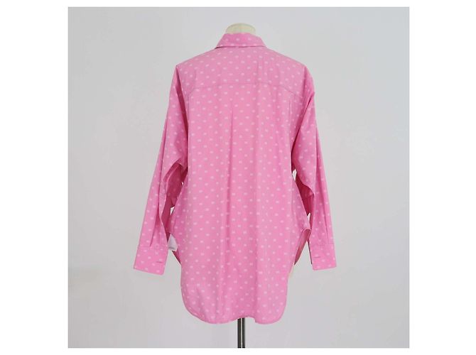 Camisa Balenciaga Swing Twisted Poplin BB Allover de algodón rosa - vista 3