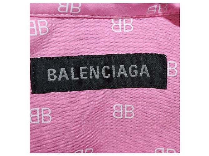 Camisa Balenciaga Swing Twisted Poplin BB Allover de algodón rosa - vista 5