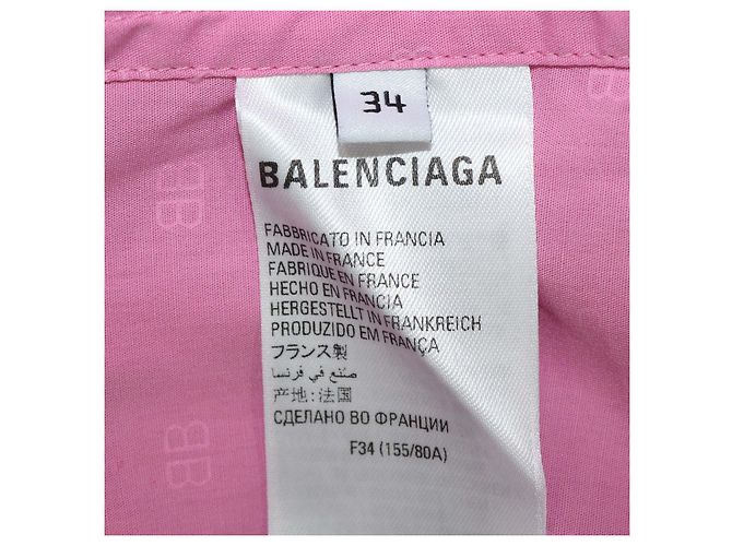 Camisa Balenciaga Swing Twisted Poplin BB Allover de algodón rosa - vista 6