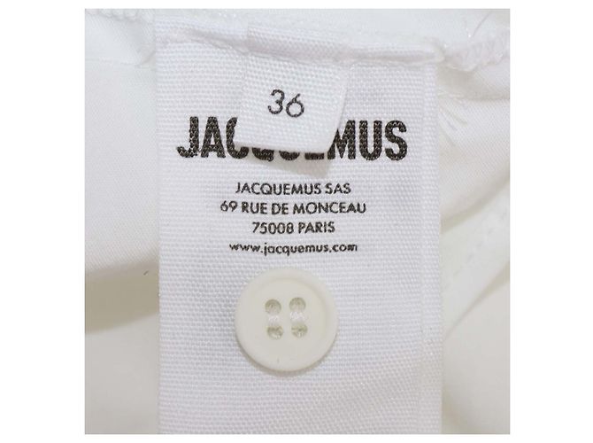 Top corto La Chemise Bahia en mezcla de algodón blanco Jacquemus - vista 6