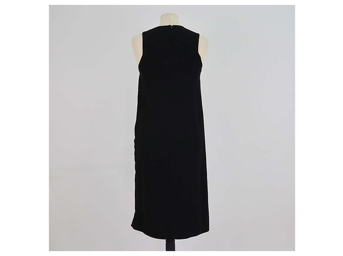 Vestido mini sin mangas de seda negra By Malene Birger Negro - vista 3