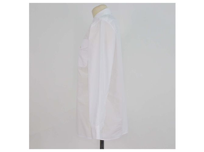 Camisa Prada de algodón blanco con botones frontales y cuello puntiagudo - vista 2