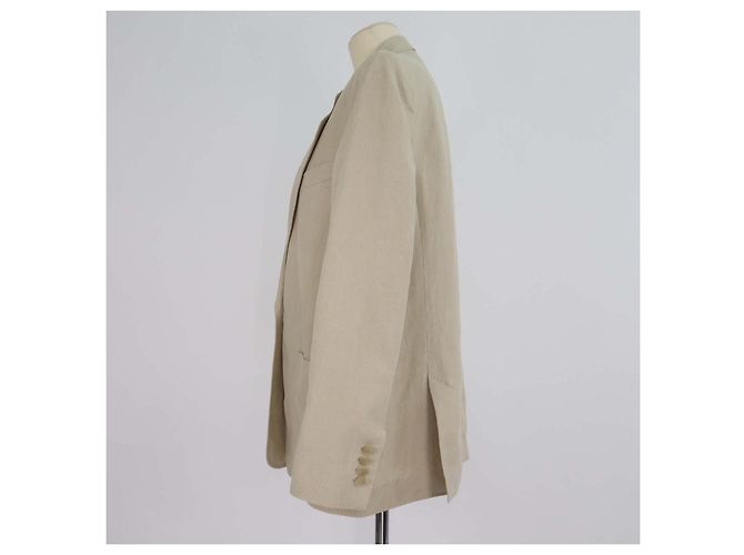 Blazer de botonadura sencilla en lino beige Acne Studios - vista 2
