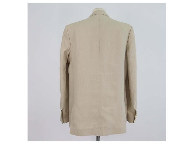 Blazer de botonadura sencilla en lino beige Acne Studios - vista 3