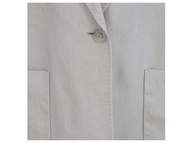 Blazer de botonadura sencilla en lino beige Acne Studios - vista 4