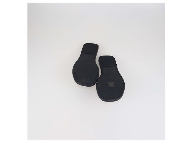 Tory Burch Ciabatte basse in pelle nera Double T Nero - vista 6