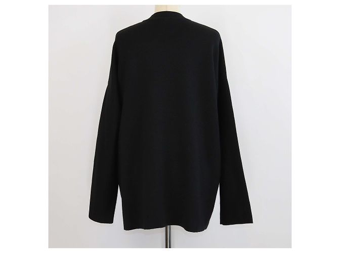 Chloé Chloe Black/White Strickpullover mit Logo-Print und Rundhalsausschnitt Schwarz Weiß - Ansicht 3