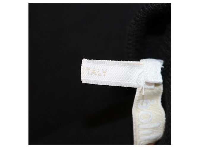 Chloé Chloe Black/White Strickpullover mit Logo-Print und Rundhalsausschnitt Schwarz Weiß - Ansicht 5