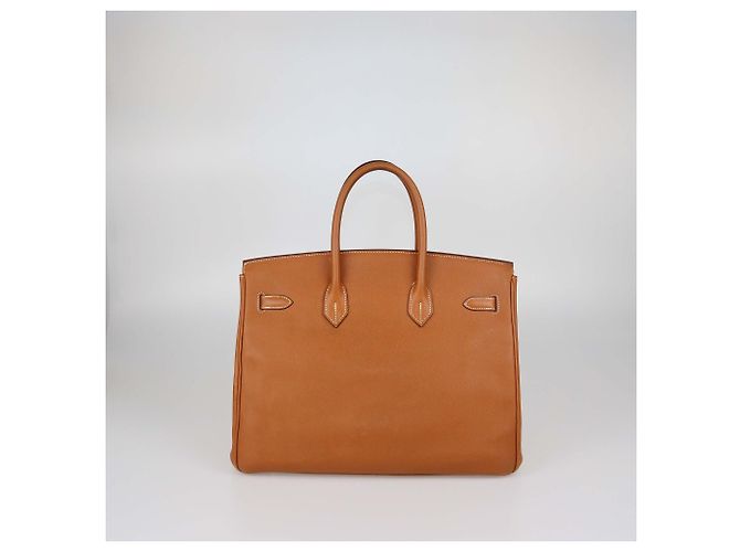 Hermès Borsa Birkin 35 Hermes in pelle Epsom Gold con hardware Palladium D'oro - vista 3