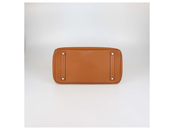 Hermès Borsa Birkin 35 Hermes in pelle Epsom Gold con hardware Palladium D'oro - vista 4