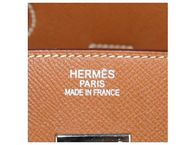 Hermès Borsa Birkin 35 Hermes in pelle Epsom Gold con hardware Palladium D'oro - vista 5