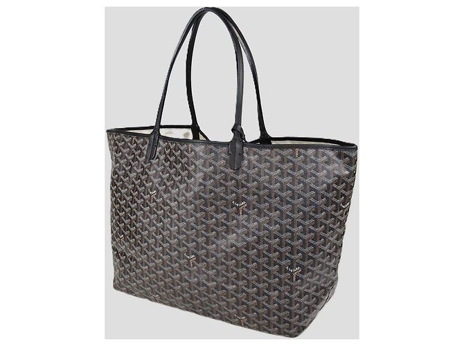 Borsa Tote Goyard Black Goyardine Coated Canvas Saint Louis GM - vista 3