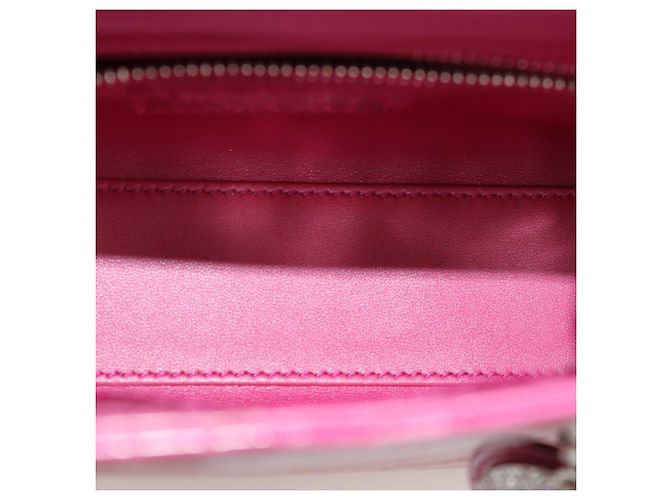 Mini borsa Lady Dior in alligator fucsia Christian Dior Fuschia - vista 6