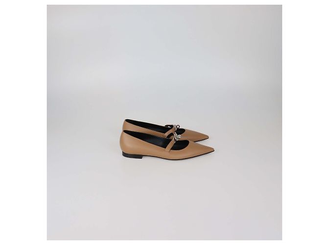 Hermès Ballerine Pegase Kelly in pelle marrone Hermes - vista 3