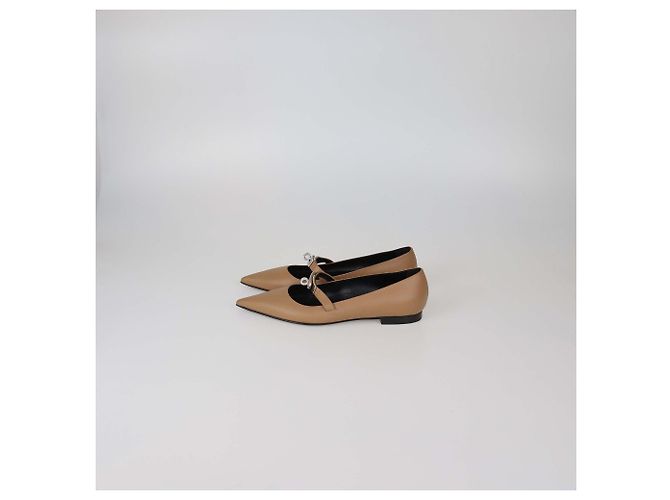Hermès Ballerine Pegase Kelly in pelle marrone Hermes - vista 4