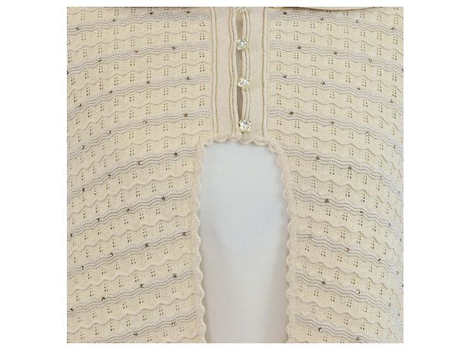 Capa con capucha de punto Sandro con strass dorados - vista 4