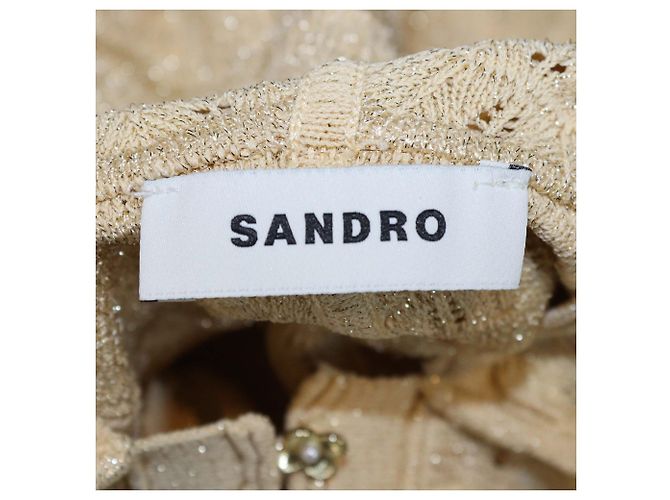 Capa con capucha de punto Sandro con strass dorados - vista 5