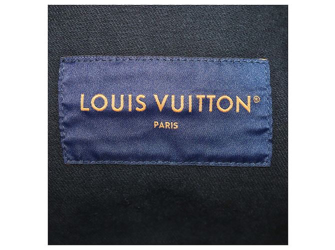 Louis Vuitton Black Washed Flocked Damier Denim Trucker Jacke Schwarz - Ansicht 6