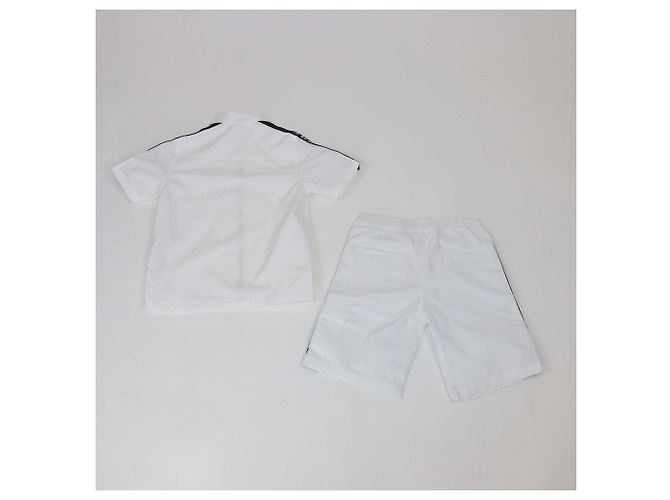Autre Marque Set Camicia a Maniche Corte con Zip e Pantaloncini Givenchy Kids Bianco - vista 2