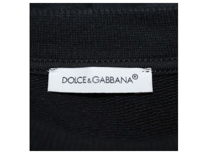 Autre Marque Felpa a maniche lunghe per bambini Dolce & Gabbana in cotone nero con patch stampato DG - vista 3