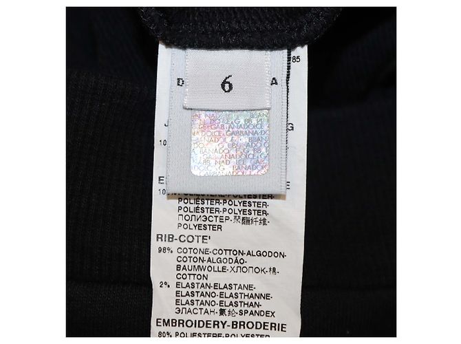 Autre Marque Felpa a maniche lunghe per bambini Dolce & Gabbana in cotone nero con patch stampato DG - vista 5