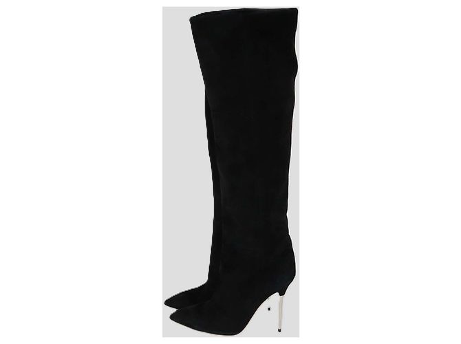 Botas altas de gamuza negra Paris Texas Negro - vista 4