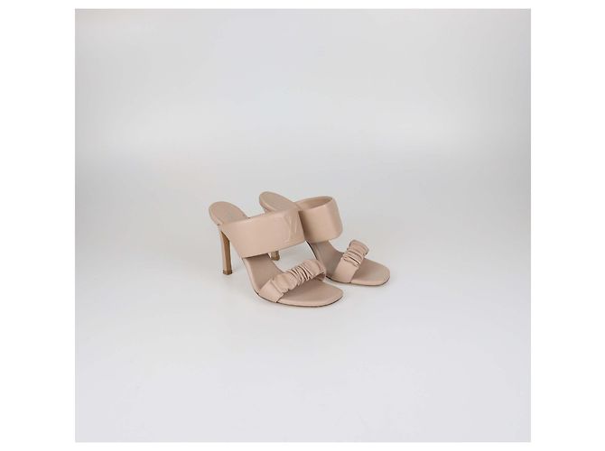 Sandali Drapy in pelle beige Louis Vuitton - vista 2